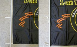 Монтаж флага с завязками