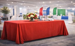 Скатерти с логотипом для выставок и ресторанов