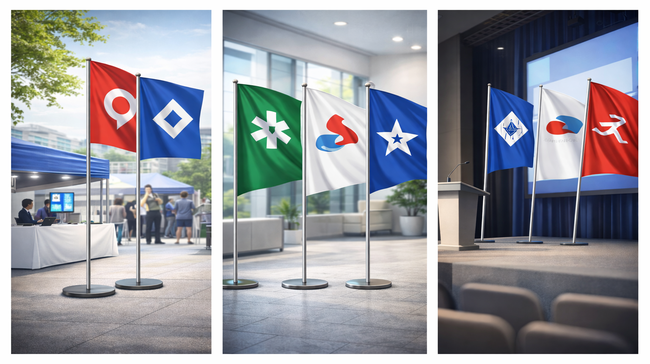 Виды флагов для бизнеса: промо, корпоративные, мероприятия